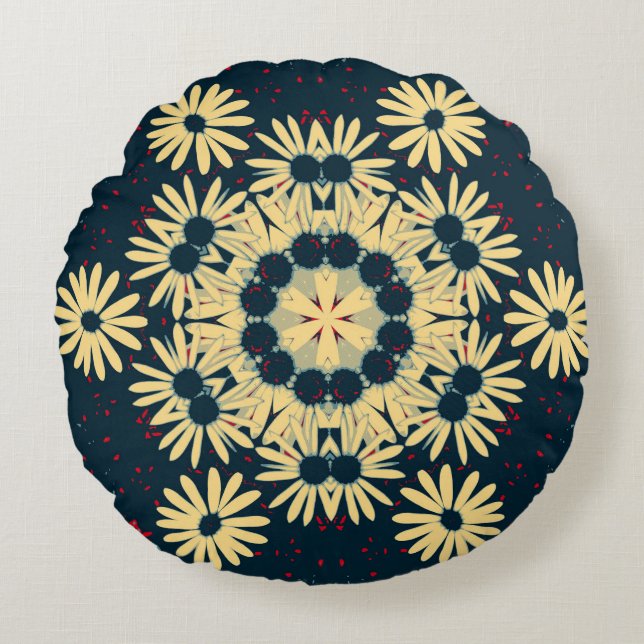 Daisy Dreams Mandala Rund Kudde (Framsidan)
