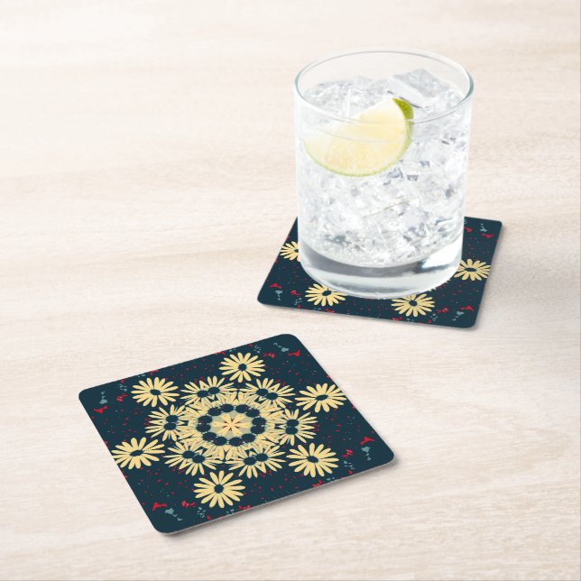 Daisy Dreams Mandala Underlägg Papper Kvadrat (Insitu)
