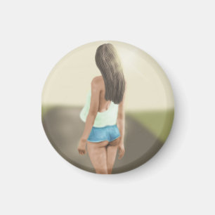 DAISY DUKES GIRL KORT KORT ART MAGNET