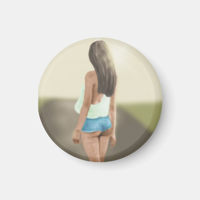 DAISY DUKES GIRL KORT KORT ART MAGNET (Framsidan)