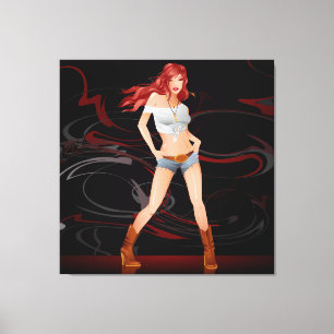 Daisy Dukes-modell, arbetsyta Canvastryck