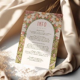 Daisy Dusty Rosa Bröllop Infoga INFO Art nouveau Inbjudningar
