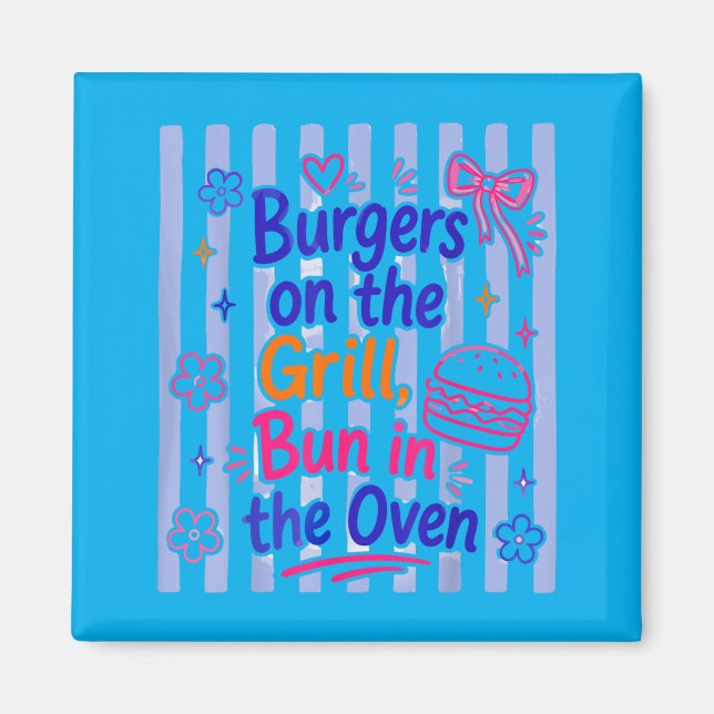 Daisy Ed Hamburgare På Grillbulle I Ugnen Magnet (Framsidan)