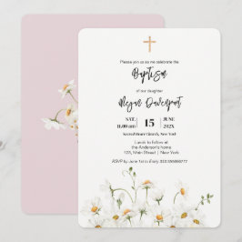 Daisy elegant Girl Baptism-inbjudan Inbjudningar