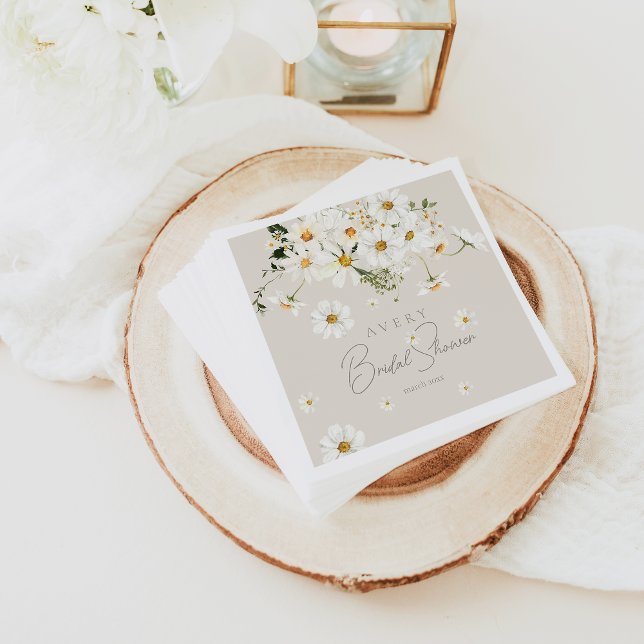 Daisy Elegant Wildblomme Modern Möhippa Pappersservett (Skapare uppladdad)