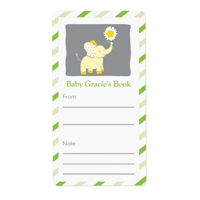 Daisy Elephant Bookplate Fraktsedel (Framsidan)