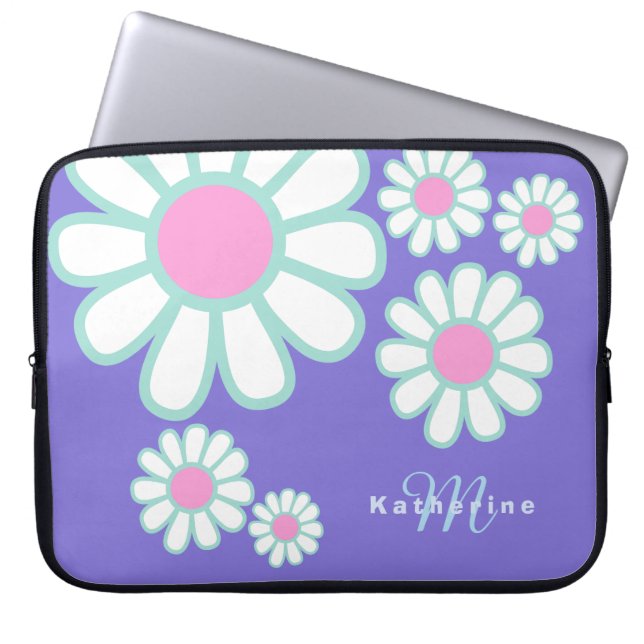 Daisy Enkel monogramLila Laptop Fodral (Framsidan)