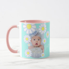 Daisy Enkel Pastel Aqua Photo Baby Mugg