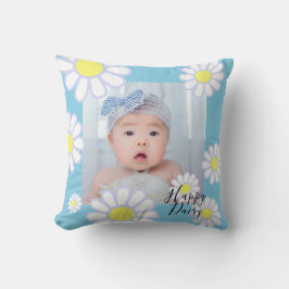 Daisy - enkelt blåfoto kudde
