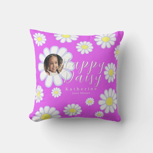 Daisy - enkelt fotovåld kudde (Framsida)