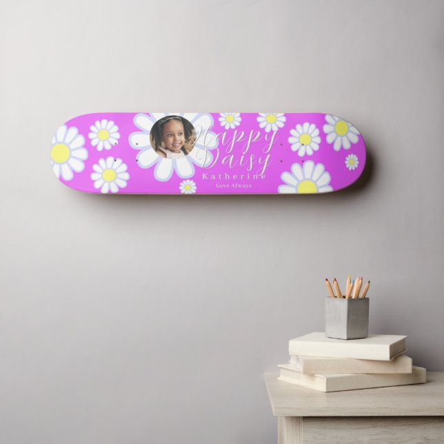 Daisy - enkelt fotovåld mini skateboard bräda 18,5 cm (Väggkonst (Horz))