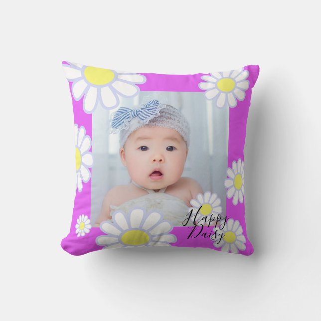 Daisy - enkelt Violet Photo Kudde (Framsida)