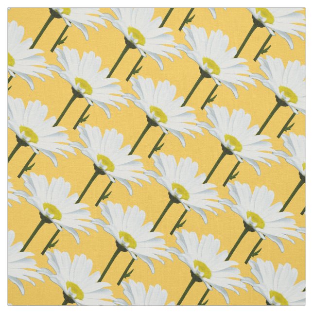Daisy Fabric Gult Daisy Fabric Cotton or Poly Tyg (Provkarta)