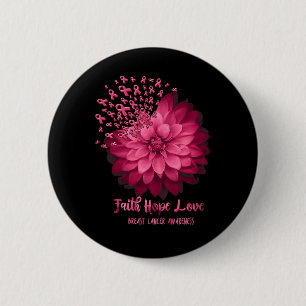 Daisy Faith Hope Kärlek Breast Cancer Awareness Fl Knapp