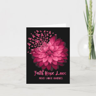 Daisy Faith Hope Kärlek Breast Cancer Awareness Fl Kort