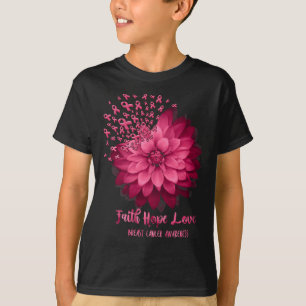 Daisy Faith Hope Kärlek Breast Cancer Awareness Fl T Shirt