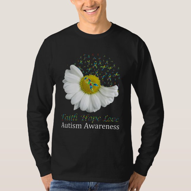 Daisy Faith Hope Love Autism Awareness T Shirt (Framsida)