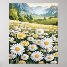 Daisy Fält Poster - Ljus och schaktfull blomma