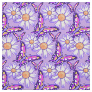 Daisy/fjäril för det lila paradiset tyg