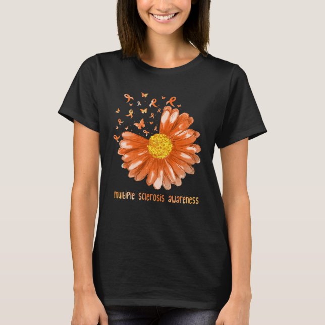 Daisy Fjäril Orange Band Multiple Skleros A T Shirt (Framsida)