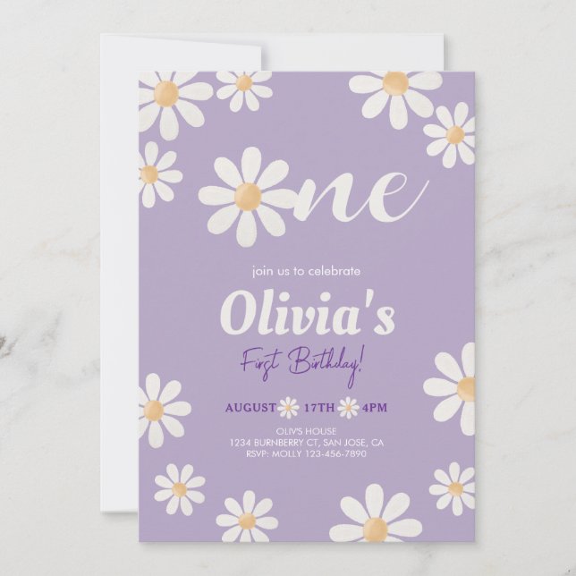 Daisy Flickfödelsedag Inbjudningar (Framsida)