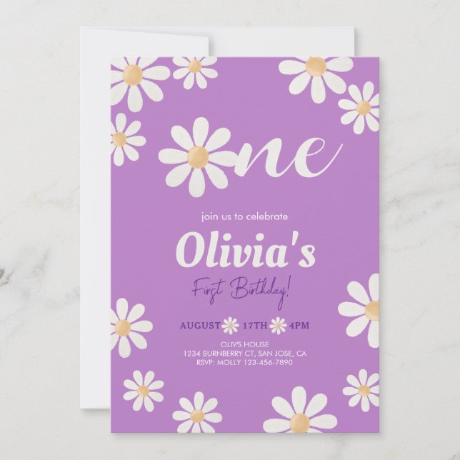 Daisy Flickfödelsedag Inbjudningar (Framsida)