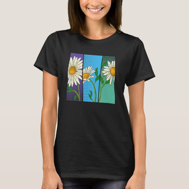 Daisy Flo för naturverk, botaniska trädgårdsblommo T Shirt (Framsida)