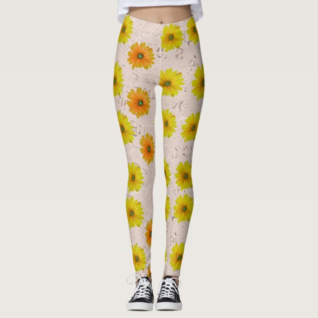 Daisy floral bouquet leggings (Framsida)