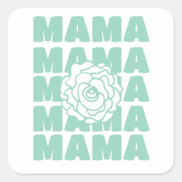 Daisy Floral Mama Fyrkantigt Klistermärke