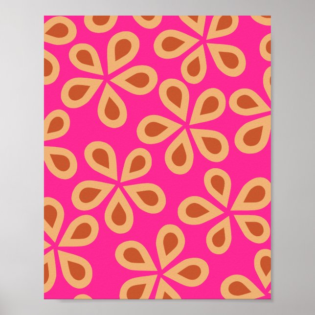 Daisy Florets 04 Shock rosa och Orange Poster (Framsidan)