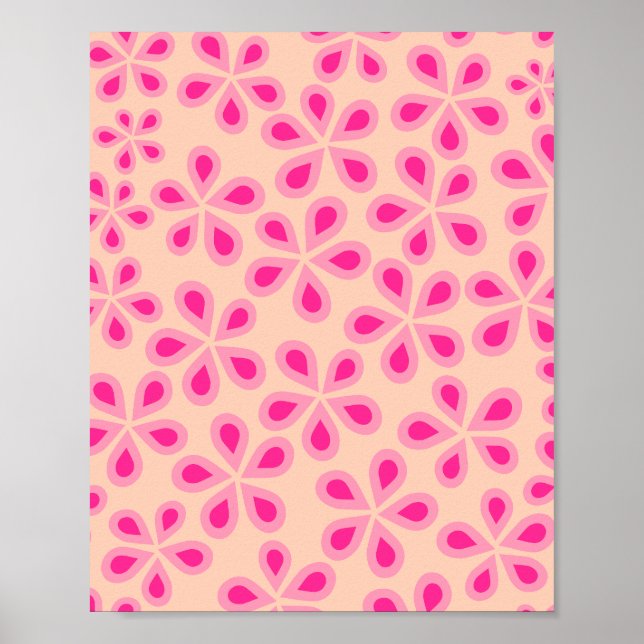 Daisy Florets 05 Orange och Rosa Poster (Framsidan)