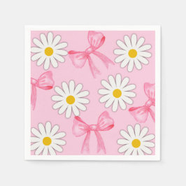 Daisy Flower and Bow Napkin Pappersservett