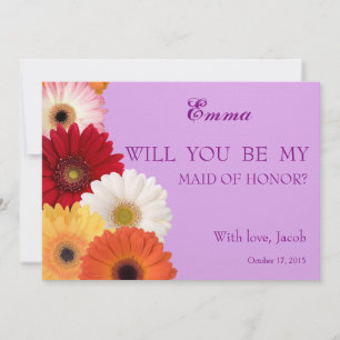 Daisy Flower, blir du min MAID OF HONOR Inbjudningar