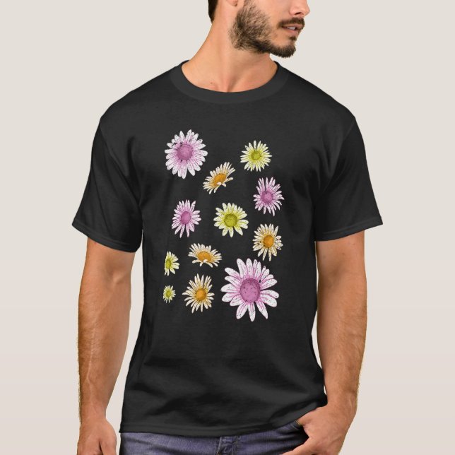 Daisy Flower Blommars Botanical Garden Plant Natur T Shirt (Framsida)