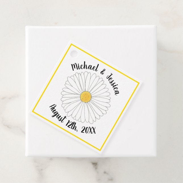 Daisy Flower Blommigt Daisys Petals Garden Party Gåvor Etiketter (På plats)