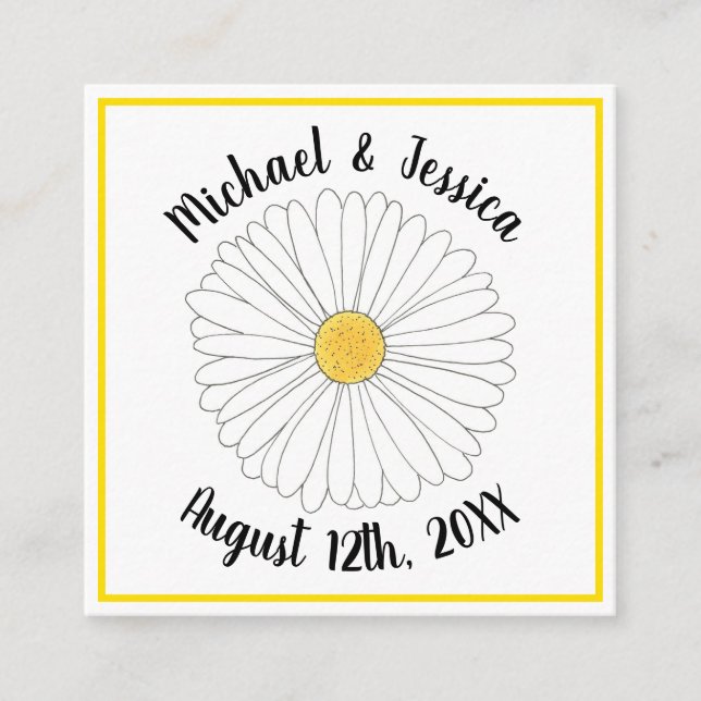 Daisy Flower Blommigt Daisys Petals Garden Party Tilläggskort (Framsida)