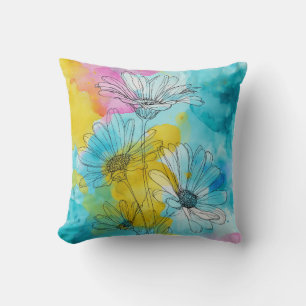 Daisy Flower Blommigt Dekorativ kudde Gift