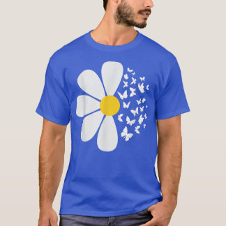 Daisy Flower Butterflies Vår Natature Garden Gard T Shirt