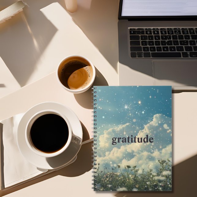 Daisy Flower Cloudy Aesthetic Gratitude Journal Anteckningsbok (Skapare uppladdad)