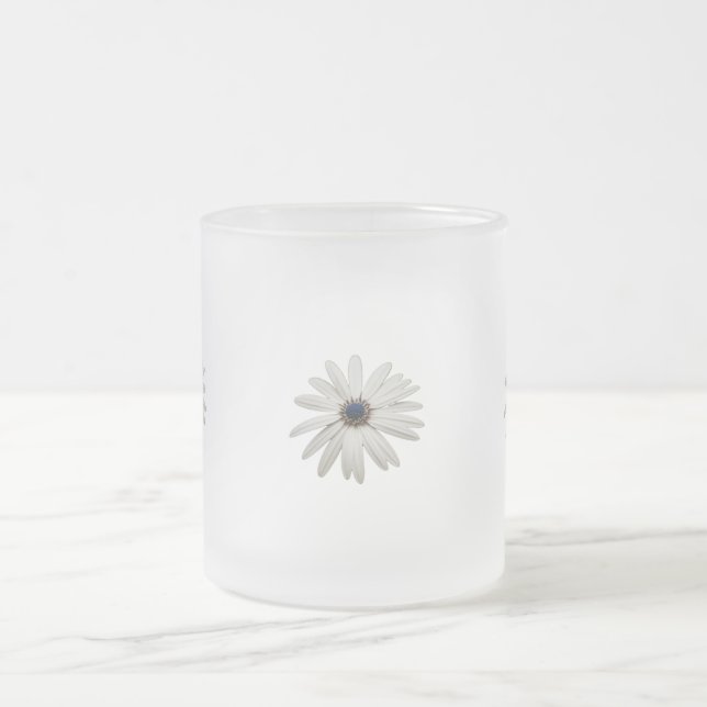 Daisy Flower Coffee Mugg. Bloom och Brew.. Frostad Glasmugg (Center)