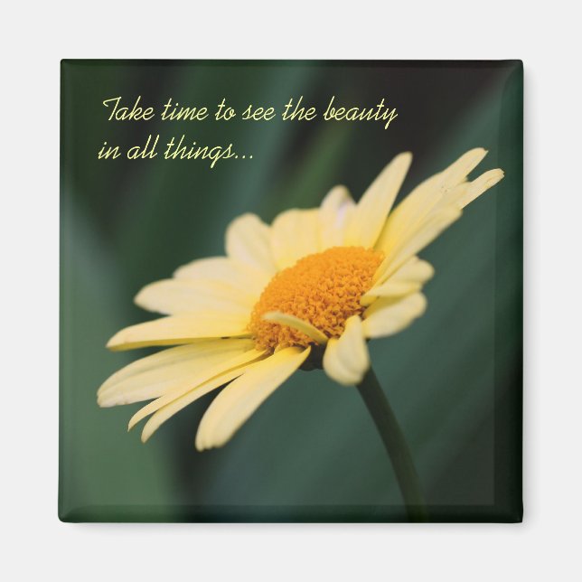 Daisy Flower inspirational Quote Magnet (Framsidan)