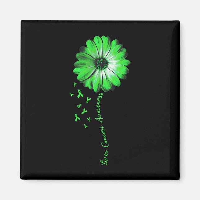 Daisy Flower Liver Cancer Awareness Gifts Magnet (Framsidan)