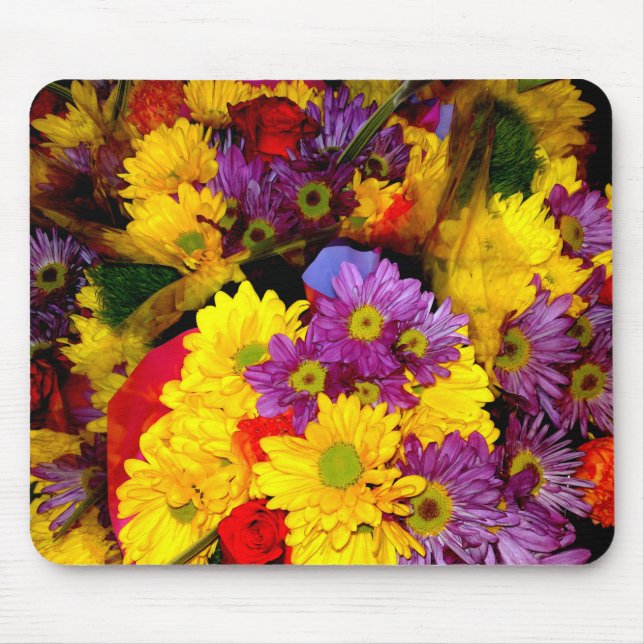 Daisy Flower Mix Mousepad Musmatta (Framsidan)