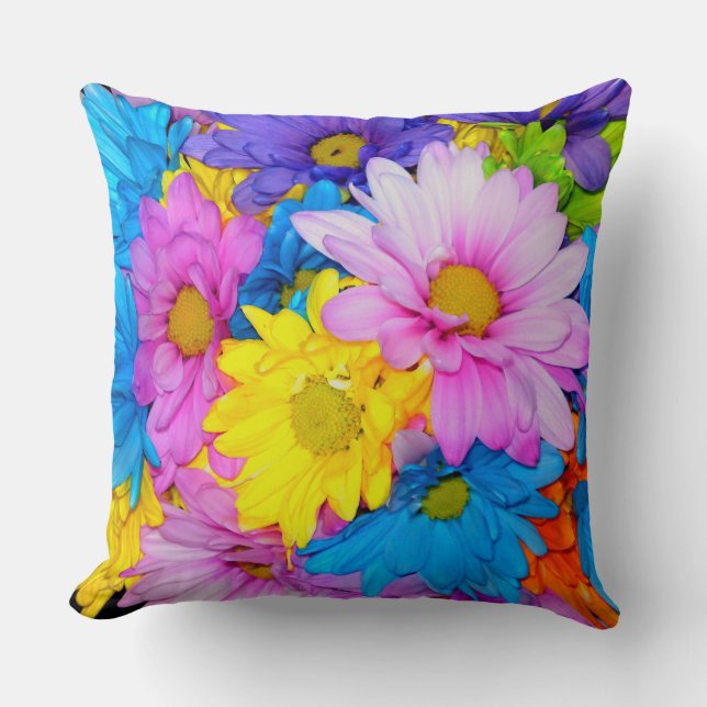 Daisy Flower Mix Pillow Kudde (Framsida)