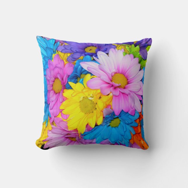 Daisy Flower Mix Pillow Kudde (Framsida)