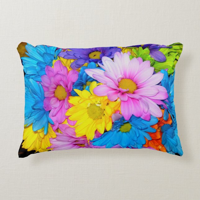 Daisy Flower Mix Pillow Prydnadskudde (Framsidan)