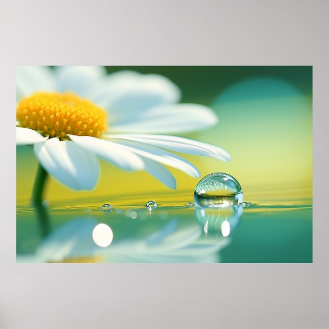 Daisy Flower Petal Nature Serene Lugn Poster (Framsidan)