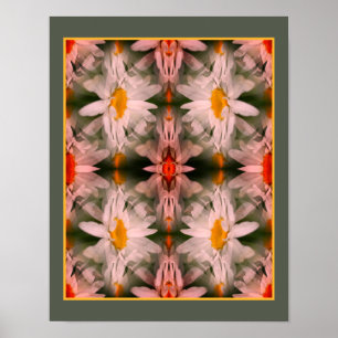 Daisy Flower Petals Multiplied Abstrakt Poster