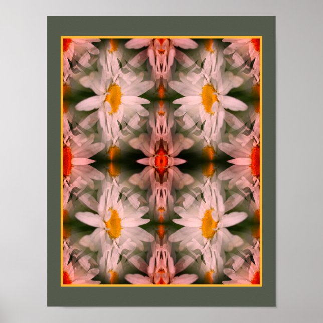 Daisy Flower Petals Multiplied Abstrakt Poster (Framsidan)