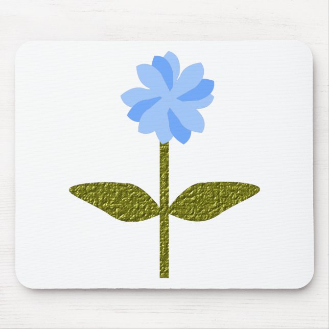 Daisy Flower Söt Blue Mousepad Musmatta (Framsidan)